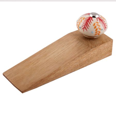 Red Leaf Floral Ceramic Door Stopper